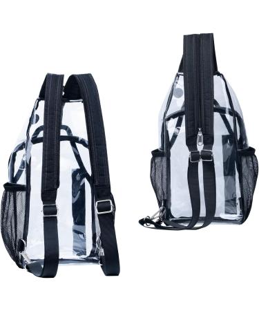 Mildbeer Clear Stadium Sling Backpack | Small Transparent Bag for Concerts & Festivals | Stadium Approved Purse for Men & Women - Black - Buy Online on GoSupps.com