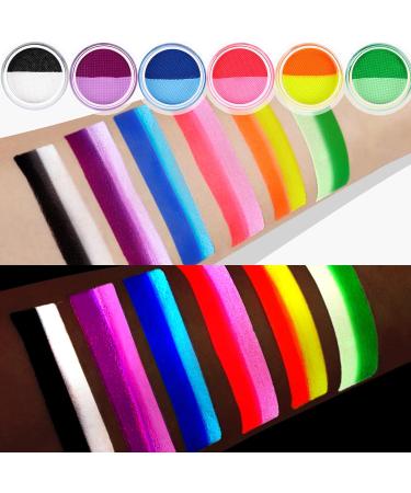 Water Activated UV Glow Neon Cake Eyeliner - 12 Bright Colors for Blacklight Luminous Makeup - Halloween & Club Costume Paint - Buy Online on GoSupps.com