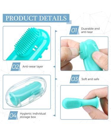 Zopeal 16 Pieces Baby Finger Toothbrush Set for Infant & Toddler | Silicone Soft Bristles for Teething & Oral Care | Training & Massaging - Buy Online on GoSupps.com