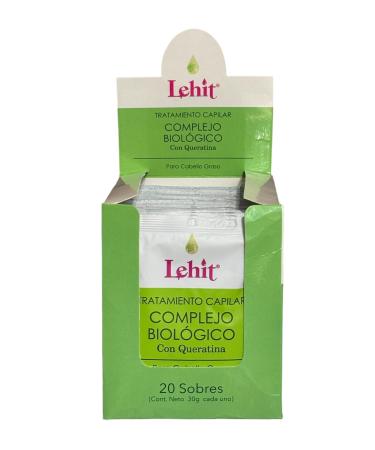 Lehit tratamiento capilar de Complejo Biol gico con Queratina. Caja x 20 sobres de 30g.