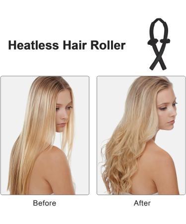 AOT Heatless Curlers Headband - Flower Patten Elastic Hair Band for DIY Soft Wave Curls - No Heat Rollers Rod for Long & Medium Hair (Black) - Buy Online on GoSupps.com