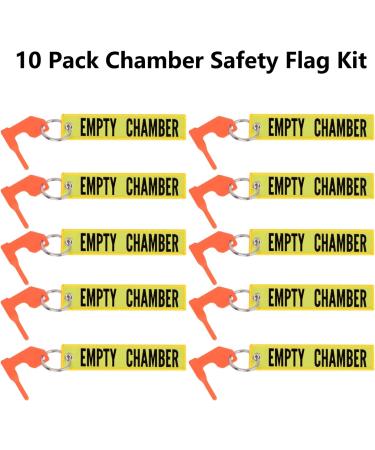 Pridefend 10 Pack Chamber Safety Flags for Rifle Handgun Shotgun + Yellow Keychain Tags - Universal Gun Accessories (10 Piece Set) - Buy Online on GoSupps.com