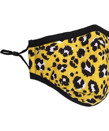 Washable Reusable 3 Layers Cotton Cloth - Light Yellow Leopard Pattern | One Size Fits Most | Eco-Friendly Face Mask - Buy Online on GoSupps.com