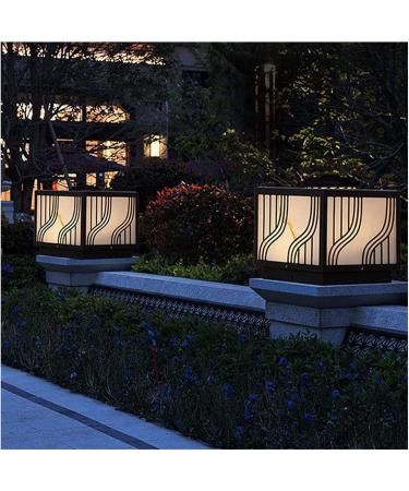 Courtyard Light Solar LED Pillar Light Classic Square Column Head Lamp IP65 Waterproof Outdoor Column Lamp Garden Grass Pillar Lantern for Courtyard Villa Decoration Landscape Lamp - Buy Online on GoSupps.com