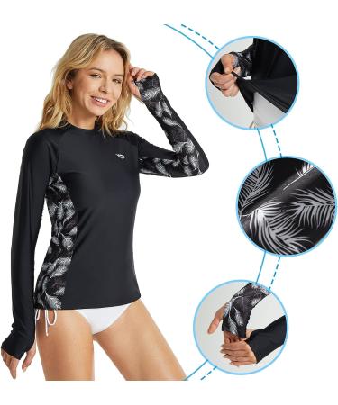 BALEAF Women's Rash Guard Swimsuit Top UPF 50+ Long Sleeve Diving Shirt - XX-Large Black - Buy Online on GoSupps.com