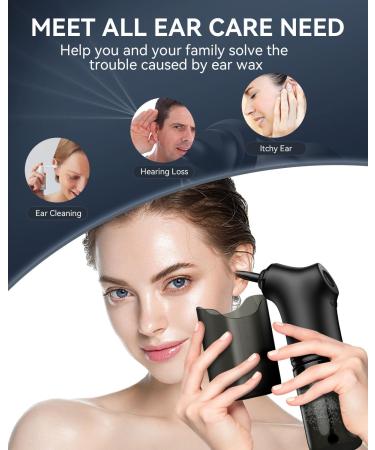 Qimic Water Powered Ear Wax Removal Kit | Electric Irrigation Flushing, 4 Pressure Settings | USB Rechargeable Black - Buy Online on GoSupps.com