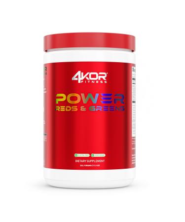 4KOR Fitness Power Reds & Greens: an Energizing Greens Drink Made up of Antioxidant-Rich Superfoods Gluten-Free and Vegetarian 30 Servings (1 Bottle)