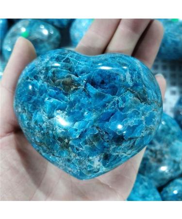 Natural Raw Blue Apatite Crystal Heart - Unique Family Gift Reiki Healing Stone Cabochons for Indie Room Decor - Lucky Stone (250-300g) - Buy Online on GoSupps.com