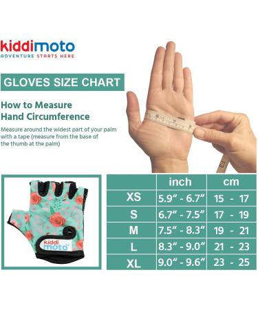 KIDDIMOTO Children's Fingerless Cycling Gloves for Boys & Girls - Floral Design - Size M (4-8 Years) - Perfect Kids Bike Gloves - Buy Online on GoSupps.com