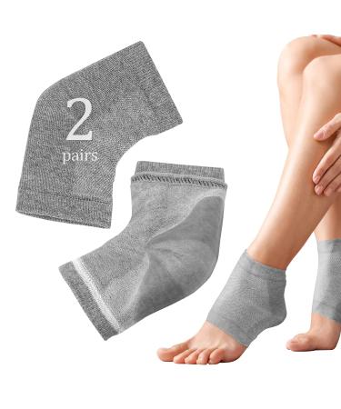Moisturizing Heel Socks with Soft Gel Lining for Dry Cracked Feet Treatment - Unisex Reusable Foot Moisturizer Heel Sleeves from Breathable Cotton for Women & Men (Pack of 2) Universal 2.0