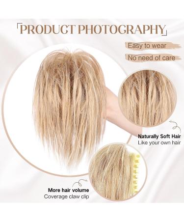 HMD Messy Bun Claw Clip Hair Piece for Women | Wavy Curly Chignon Updo Extension | Tousled Bun Ponytail Scrunchie (27/613) - 1PC - Buy Online on GoSupps.com