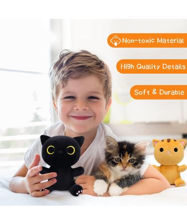 4PCS Mini Cat Plush Set - Kawaii Stuffed Animal Kit for Kids - Cute Cat Dolls for Halloween & Christmas - Black, Yellow, Grey, White - Buy Online on GoSupps.com