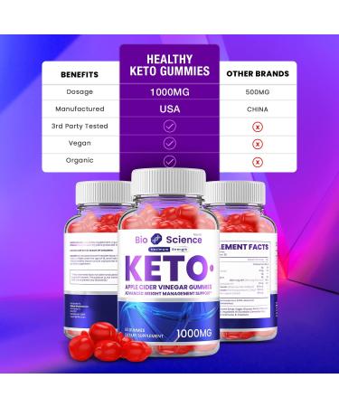 BioScience Keto ACV Gummies - Advanced Formula with Shark Apple Cider Vinegar - 60 Gummies - Buy Online on GoSupps.com