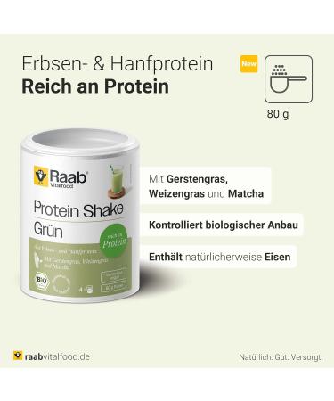 Raab Vitalfood BIO Protein Shake vert 80 g (1) - Buy Online on GoSupps.com