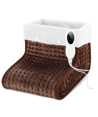 Bute Foot warmers of electrical foot warmers with washable inner lining 30-60 Fast heating 10 adjustable temperature levels electrical foot heating with intelligent timer settings dark brown