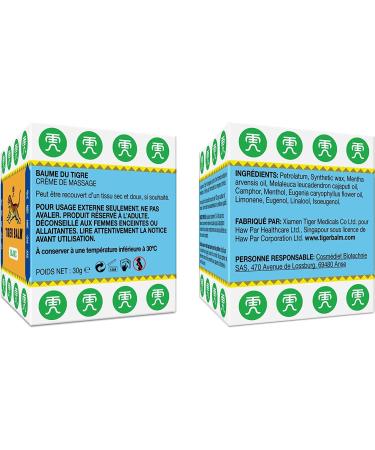 Tiger Balm - BAUME DU TIGRE Blanc - Baume effet froid - Parfum menthol - Pour sportifs apr s l'effort ou en massage de la poitrine ou des tempes. En massage pour se relaxer - 30 g 30 g (Lot de 1) 1 - Buy Online on GoSupps.com