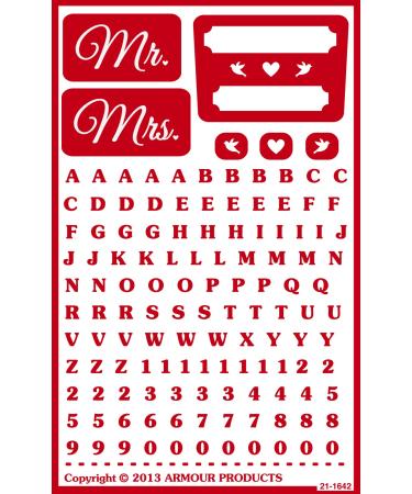 Armour Products 21-1645 Over N Over Glass Etching Stencil, 5-Inch by 8-Inch, Mr. and Mrs.