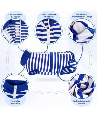 Eyein Dogebody After Op - Breathable Soft One-Piece for Dogs | Zipper & Belt Wound Protection | Alternative E-Neck Band for Pets (Blue M) - Buy Online on GoSupps.com