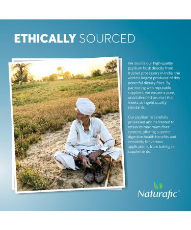 Naturafic Psyllium Husk Powder Unflavored Digestive Fiber Supplement for Bowel Regularity & Gut Health Non-GMO, Gluten-Free, Vegan, Keto Friendly 32oz - Buy Online on GoSupps.com