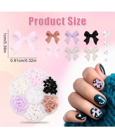 Bow Nail Charms Colorful Bow-Knot Nail Stud Rhinestones Crystal 3D Nail Charms Nail Design Stones for Jewelry Craft DIY Decoration - Buy Online on GoSupps.com