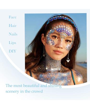Green Body Glitter Gel - Long Lasting Face & Hair Sparkling Makeup | Mermaid Sequins Liquid Glitter for Eyeshadow & Nails (2PCS - Buy Online on GoSupps.com