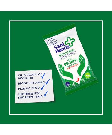 Sani Hands - Anti-bacterial Hand Wipes - Dermatologically Tested Non-Sticky Biodegradable Wet Wipes - 12x40 Wipes (480 Wipes) Sani Hands 480pk - Buy Online on GoSupps.com