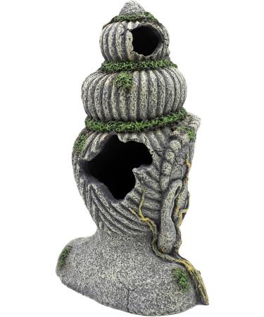 Large Muyirted Buddha Aquarium Decoration Cave | Green Moss Plant Covered Stone Ornament for Aquariums - 27 - Buy Online on GoSupps.com