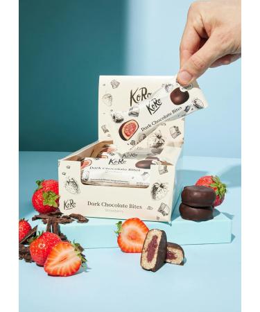 KoRo - Organic dark chocolate strawberry bites 12 x 2 x 20 g - With a strawberry fruity filling - Coated with dark chocolate - Buy Online on GoSupps.com