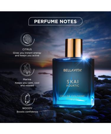 Be'lla Vita Skai Aquatic Eau De Cologne (3.48 fl. Oz.) Unisex Perfume for Women & men Made with Bergamot Pink Pepper Long Lasting + Clean & Natural + Cruelty Free Ingredients - Buy Online on GoSupps.com