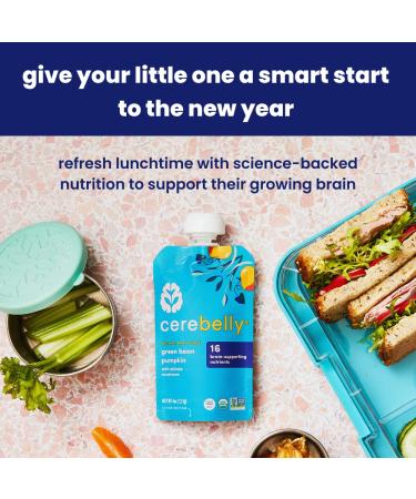 Cerebelly Baby Food Pouches - Organic Bone Broth & Veggie Purees Variety Pack (4 oz, Pack of 8) - Toddler Snacks with 16 Brain-Supporting Nutrients - Gluten-Free, BPA-Free, Non-GMO - Buy Online on GoSupps.com