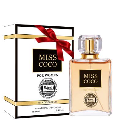 Hybrid & Company Miss Coco Fragrance for Women Eau De Parfum Natural Spray Sensual Scent 3.4 Fl Oz MISS COCO 3.4 Fl Oz (Pack of 1)