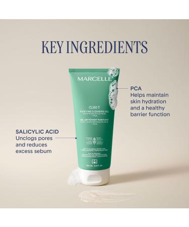Marcelle Clari-T Purifying Cleansing Gel with 1% Salicylic Acid + PCA Facial Cleanser Clarifying & Exfoliating Vegan Cruelty-Free Hypoallergenic Fragrance-Free Non-Comedogenic 200 mL - Buy Online on GoSupps.com
