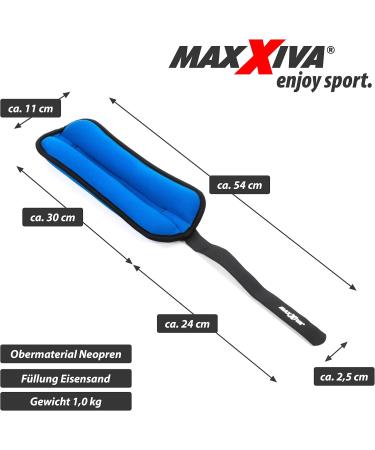 MAXXIVA Running Weight Set - 2 x 1.0 kg Adjustable Weight Cuffs for Arms & Legs | Iron Sand Filling for Strength Training & Rehab Fitness - Buy Online on GoSupps.com