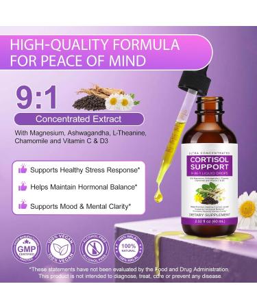 Cortisol Supplements for Women & Men Ultra Concentrated 10 in 1 Cortisol Liquid with Magnesium Ashwagandha L-theanine Support Hormonal Balance Promotes Mood & Mental Clarity (60ml Blueberry) - Buy Online on GoSupps.com