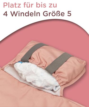 Jubi Dirty Pink Changing Pad - Organic Cotton & kotex Polyester Diaper Pad with Space for 4 Diapers & Wet Wipes - Perfect for On-the-Go! - Buy Online on GoSupps.com