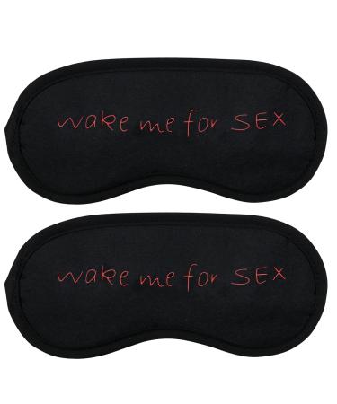 Pai Sence 2pcs/Pack Black Sleep Eye Masks for Women Men Wake ME Sleeping Mask Blindfold Block Out Light Night Sleep Mask Eye Blinder for Travel Nap