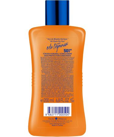 Eda Taspinar SPF 50+ High Protection Sunscreen Lotion for Sensitive Skin Skin Nourishing Broad-Spectrum Use on Face and Body for Both Light and Dark Skin Tones 200ml 6.7oz - Buy Online on GoSupps.com