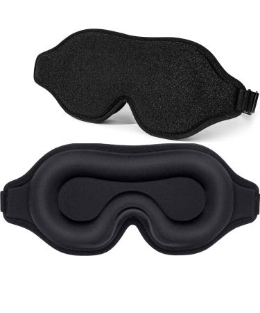 Sleep Eye Mask for Men Women Zero Eye Pressure 3D Contoured Cup Sleeping Mask & Blindfold Concave Molded Night Sleep Mask 100% Block Out Light Soft Comfort Eye Shade Cover for Travel Yoga and Nap