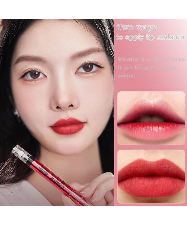 Velvet Matte 2-in-1 Lip Crayon with Brush | Waterproof Long-Lasting Lip Stain & Liner | Korean Lip Makeup Pen | Gift for Women - Shade 07 - Buy Online on GoSupps.com