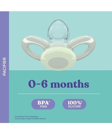 Buy DENTISTAR Day & Night Pacifier Set - Size 1 (0-6 Months) - Dental-Friendly Silicone Night Snap Made in Germany | Gray & Green - Buy Online on GoSupps.com