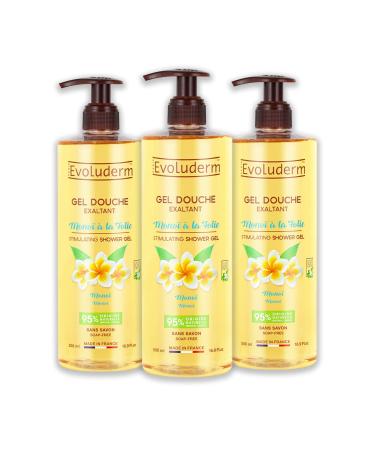 Evoluderm EVOLUDERM - Mono la Folie Exhilarating Shower Gel - 500 ml - 95% Natural Origin - Vegan - Made in France - Pack of 3 x 500 ml