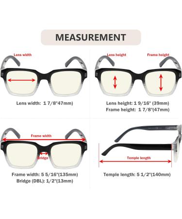 Eyekepper 4-Pack Blue Light Blocking Reading Glasses for Women - Large Frame +3.0 Diopters - Computer Glasses - Buy Online on GoSupps.com