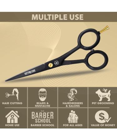 5 Professional Beard And Mustache Scissors with 1 Beard Comb 1 Mustache Comb and Travel Pouch - Prefect Beard Trimming Scissors for All Facial Hair Scissors - Grooming Scissors - Buy Online on GoSupps.com