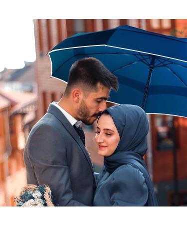MRTLLOA 49 Inch Automatic Open & Close Windproof Travel Umbrella Compact Double Canopy Vented Waterproof Folding Golf Umbrellas for Rain Portable for Car Backpack Luggage for Women and Men 49 Inch Dark Blue - Buy Online on GoSupps.com