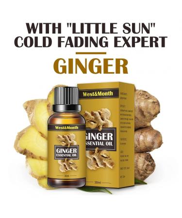 Buy Premium Ginger Oil with Curcumin - Spa Massage Oil for Lymphatic Drainage & Muscle Relief | 30ml - Buy Online on GoSupps.com