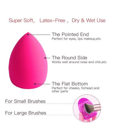 16PC Makeup Brush Set with Beauty Blenders & Cleaner - Premium Synthetic Marble Finish - Buy Online on GoSupps.com