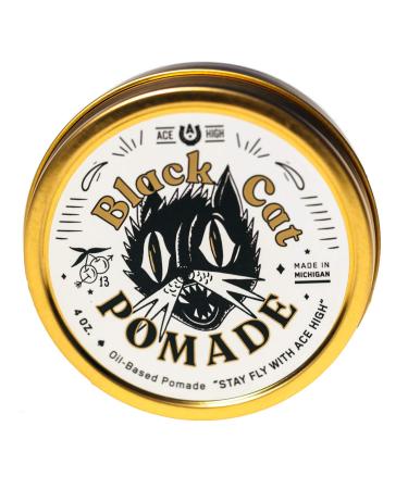 Ace High Black Cat Pomade  Firm Hold  High Shine  Oil Based  Hand Crafted  4oz