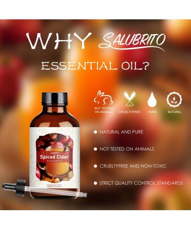 SALUBRITO Spiced Cider Essential Oil 120ml - Pure & Natural Aromatherapy Oil for Diffuser, Skin, Headache Relief, Sleep - Strong Scent for Candle & Soap Making - Buy Online on GoSupps.com