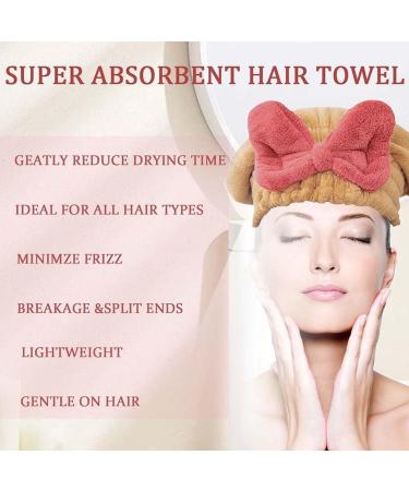 Super Absorbent Microfiber Hair Towel Wrap - Quick Drying Coral Velvet Bow Cap for Thick Curly Hair - Ultra Soft Shower Cap (Blue - Buy Online on GoSupps.com