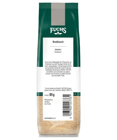 Fuchs Gew rze Garlic Granulated - 85g Recyclable Refill Bag | Premium Seasoning for Global Shipping - Buy Online on GoSupps.com